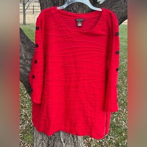128. Multiples Red Knit Top